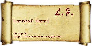 Larnhof Harri névjegykártya